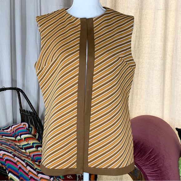 Vintage Jackets & Blazers - 70s Orange Polyester Vest